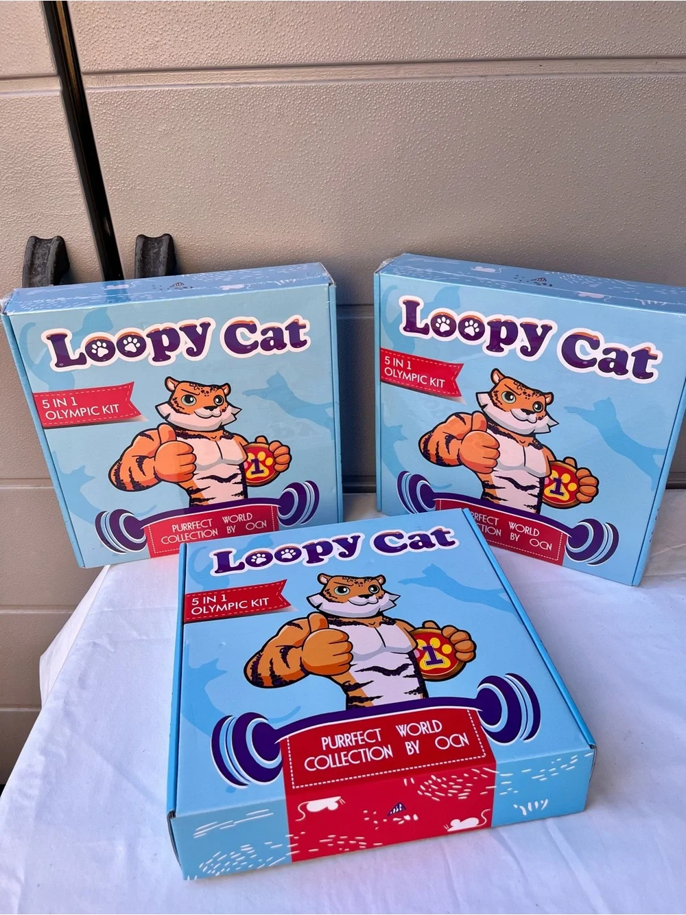 LOOPY CAT Olympic kit 5 Toys in 1 Box Interactive Cat Toy Set - Tunnel, Wand, Su